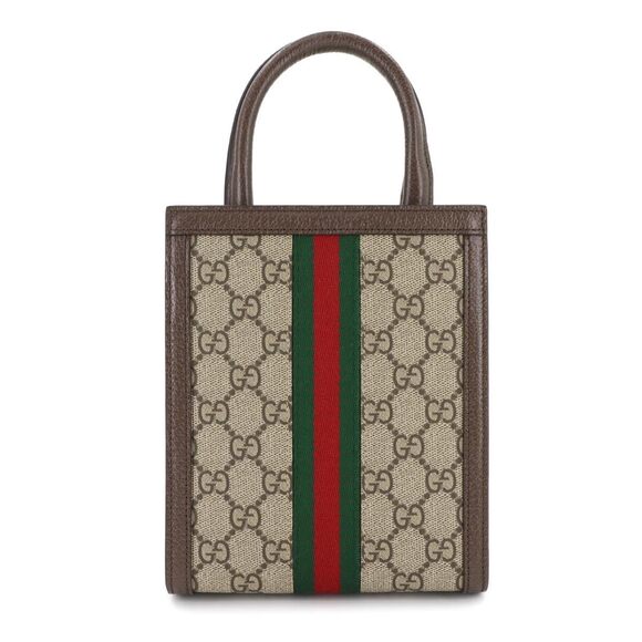 Gucci Ophidia Shoulder Bag GG Supreme Canvas Leather Beige Brown - Picture 3 of 9